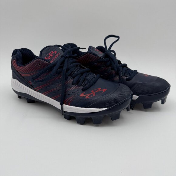 Boombah Dart 3002 Women’s Softball Cleats Size 8 Navy Red Molded Low NWOB - Picture 1 of 10